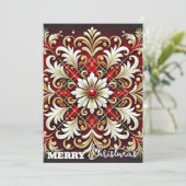 Cartes Pour Fêtes Annuelles Élégant Plaid de Fête Rouge Blanc Or (Debout devant)