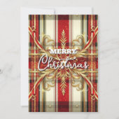 Cartes Pour Fêtes Annuelles Élégant Plaid de Fête Rouge et Or  (Devant)