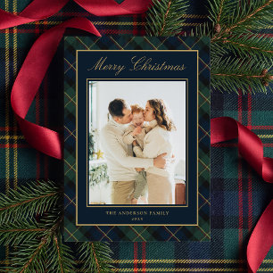 Cartes Pour Fêtes Annuelles Élégant Plaid Familial Photo Noël