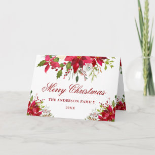 Cartes Pour Fêtes Annuelles Élégant poinsététie florale Plier rouge Noël