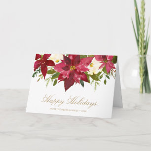 Cartes Pour Fêtes Annuelles Elégant Poinsettia Gold Joyeuses vacances Noël