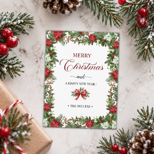 Cartes Pour Fêtes Annuelles Elegant Poinsettia Joyeux Noël