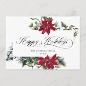 Cartes Pour Fêtes Annuelles Elégant Poinsettia Mistletoe Noël Salutation (Devant)