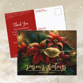 Cartes Pour Fêtes Annuelles Elégant Poinsettias Merci de vacances d'affaires