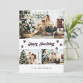 Cartes Pour Fêtes Annuelles Elégant Purple Gold Happy Howlidays Photo (Debout devant)