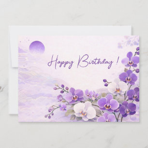 Cartes Pour Fêtes Annuelles Elegant Purple Orchid Birthday Card