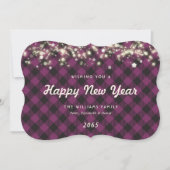 Cartes Pour Fêtes Annuelles Elegant Purple Plaid New Year Card (Devant)