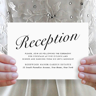 Cartes Pour Fêtes Annuelles Élégant Réception de Mariage Moderne Écriture Noir