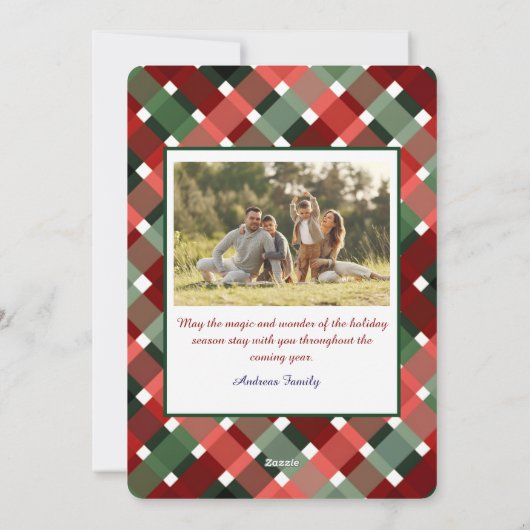 Cartes Pour Fêtes Annuelles Elegant Red Bow Christmas Two Photo (Dos)