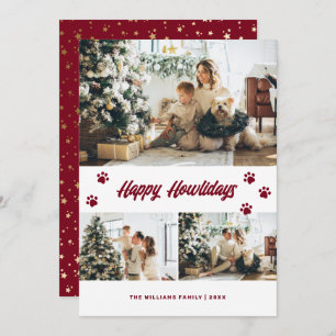Cartes Pour Fêtes Annuelles Elégant Red Gold Happy Howlidays Photo