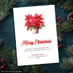 Cartes Pour Fêtes Annuelles Elegant Red Poinsettia Watercolor Christmas Cards<br><div class="desc">✅ For matching items search #12S in my collections ✅ Send heartfelt holiday wishes with this Red Poinsettia Christmas Greeting Card Collection, blending classic elegance with modern festive charm. Featuring watercolor Christmas flowers, botanical poinsettia bouquets, and vintage red and white floral designs, each card captures the beauty and warmth of...</div>