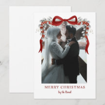 Elegant RedMerry Christmas Letterpress Photo Cards