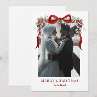 Cartes Pour Fêtes Annuelles Elegant RedMerry Christmas Letterpress Photo Cards