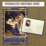 Cartes Pour Fêtes Annuelles Elégant Religieux Vierge Marie Angels Musique<br><div class="desc">Doté d'une belle coutume,  l'image religieuse traditionnelle de Noël de la bienheureuse Vierge Marie et Bébé Jésus serpentée par des anges. Une bordure en filigrane doré accentue l'arrière - plan.</div>