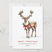 Cartes Pour Fêtes Annuelles Élégant renne Classy Joyeux Noël Entreprise (Devant)