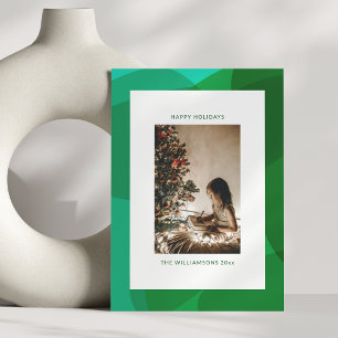 Cartes Pour Fêtes Annuelles Élégant Résumé Vert Photo Festive Noël