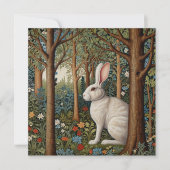 Cartes Pour Fêtes Annuelles Elégant retro lapin boisé boisé fleuri Pâques (Devant)