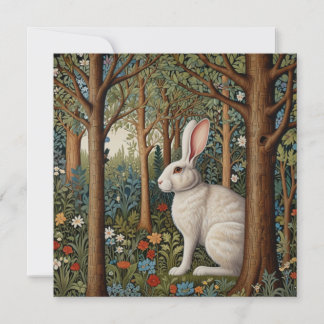 Cartes Pour Fêtes Annuelles Elégant retro lapin boisé boisé fleuri Pâques