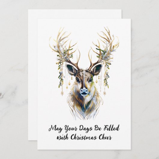 Cartes Pour Fêtes Annuelles Élégant Rinder, Vos Jours Rempli Noël Soir (Devant / Derrière)