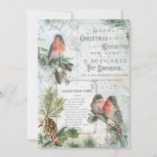Cartes Pour Fêtes Annuelles Élégant Robins de Noël Vintages d'hiver