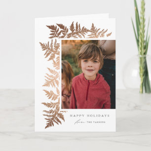 Cartes Pour Fêtes Annuelles Elégant Rose Gold Garland 2 Photo Noël