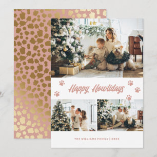 Cartes Pour Fêtes Annuelles Elégant rose or Happy Howlidays Photo