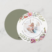 Cartes Pour Fêtes Annuelles Elégant rose Peony Script moderne Aquarelle Floral (Devant / Derrière)