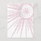 Cartes Pour Fêtes Annuelles Elégant rose Sun Moon Doodle Mandala White Design (Devant)