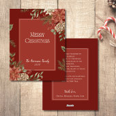 Cartes Pour Fêtes Annuelles Élégant Rouge Joyeux Noël Poinsettia