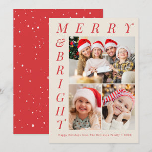 Cartes Pour Fêtes Annuelles élégant rouge joyeux texte clair noël