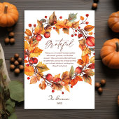Cartes Pour Fêtes Annuelles Elégant Rustique Autumn Wreath Thanksgiving