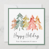 Cartes Pour Fêtes Annuelles Elégant Sage Pine Tree aquarelle photo Noël (Devant)