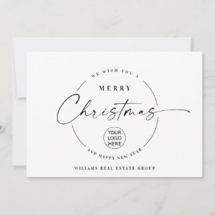 Cartes Pour Fêtes Annuelles Élégant salut minimaliste de Noël d'entreprise
