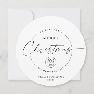 Cartes Pour Fêtes Annuelles Élégant salut minimaliste de Noël d'entreprise