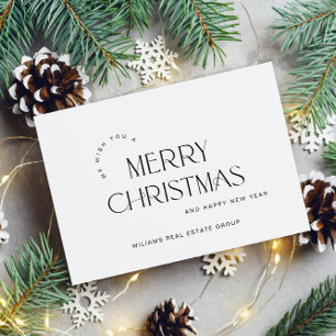 Cartes Pour Fêtes Annuelles Élégant salut minimaliste de Noël d'entreprise