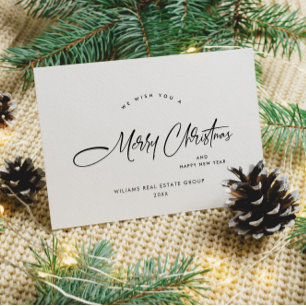 Cartes Pour Fêtes Annuelles Élégant salut minimaliste de Noël d'entreprise