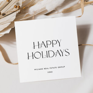 Cartes Pour Fêtes Annuelles Élégant salut minimaliste de Noël d'entreprise