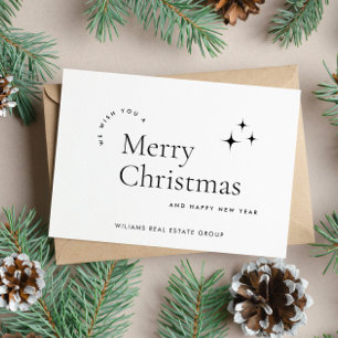 Cartes Pour Fêtes Annuelles Élégant salut minimaliste de Noël d'entreprise