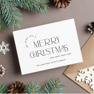 Cartes Pour Fêtes Annuelles Élégant salut minimaliste de Noël d'entreprise