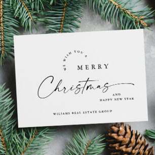 Cartes Pour Fêtes Annuelles Élégant salut minimaliste de Noël d'entreprise