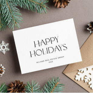 Cartes Pour Fêtes Annuelles Élégant salut minimaliste de Noël d'entreprise