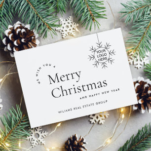 Cartes Pour Fêtes Annuelles Élégant salut minimaliste de Noël d'entreprise