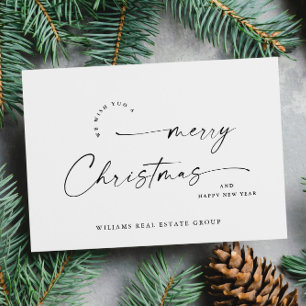 Cartes Pour Fêtes Annuelles Élégant salut minimaliste de Noël d'entreprise