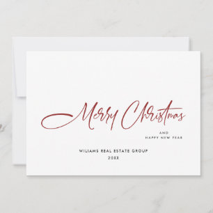 Cartes Pour Fêtes Annuelles Élégant salut minimaliste de Noël d'entreprise
