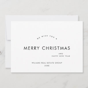 Cartes Pour Fêtes Annuelles Élégant salut minimaliste de Noël d'entreprise