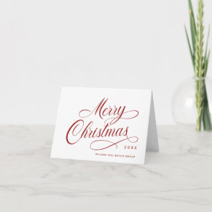 Cartes Pour Fêtes Annuelles Élégant salut minimaliste de Noël d'entreprise
