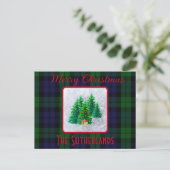 Cartes Pour Fêtes Annuelles Elégant sapin de Noël Black Watch Tartan Holiday (Debout devant)