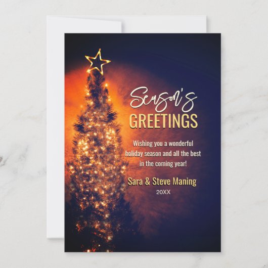 Cartes Pour Fêtes Annuelles Élégant sapin mousseux Noël noir (Devant)