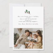 Cartes Pour Fêtes Annuelles Elegant Script 3 Photo Minimal Christmas Greetings (Dos)