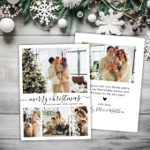 Cartes Pour Fêtes Annuelles Élégant Script 4 Photo Collage Noël
